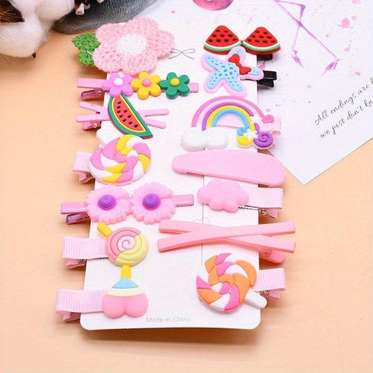 Colorful Fruit Rainbow Decor Hair Clip Sweet Snap Clip For Side Hair Bang