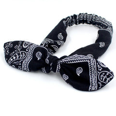 Bohemian Soft Solid Print Headbands Vintage Cross Knot Elastic Hairbands