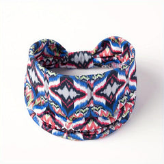 Boho Style Headband Widened Knotted Printed Bundle Hairband Sports