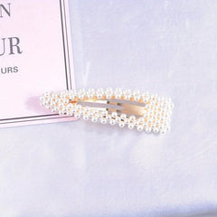 Faux Pearl Beaded Hair Clip Snap Clip Bobby Pin Hair Styling Accessory