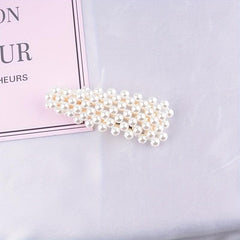 Faux Pearl Beaded Hair Clip Snap Clip Bobby Pin Hair Styling Accessory