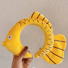 Yellow Fish Plush Headband for Makeup Skincare