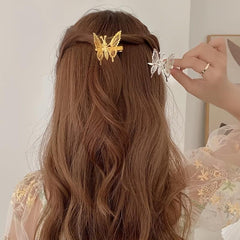 Golden Butterfly Hair Clips 3D Hair Barrettes Clamps Pins Claw Clips