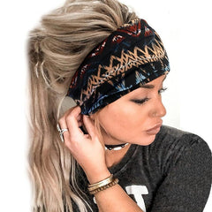 Boho Workout Head Bands Women Elastic Non Slip Floral Hairbands