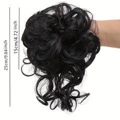 Messy Bun Hairpiece Scrunchies Updo Hair Extensions Wavy Curly Synthetic