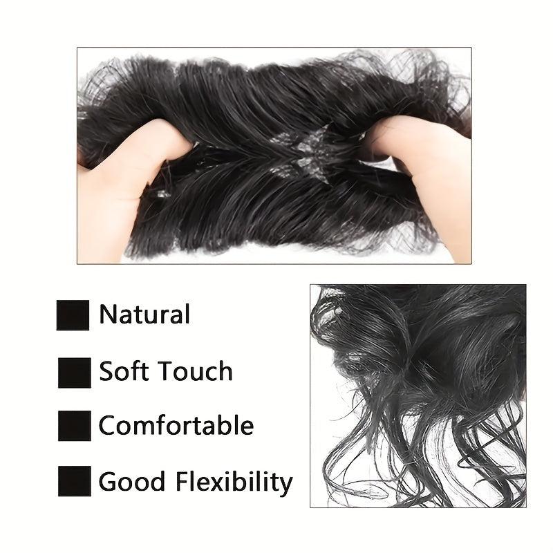 Messy Bun Hairpiece Scrunchies Updo Hair Extensions Wavy Curly Synthetic