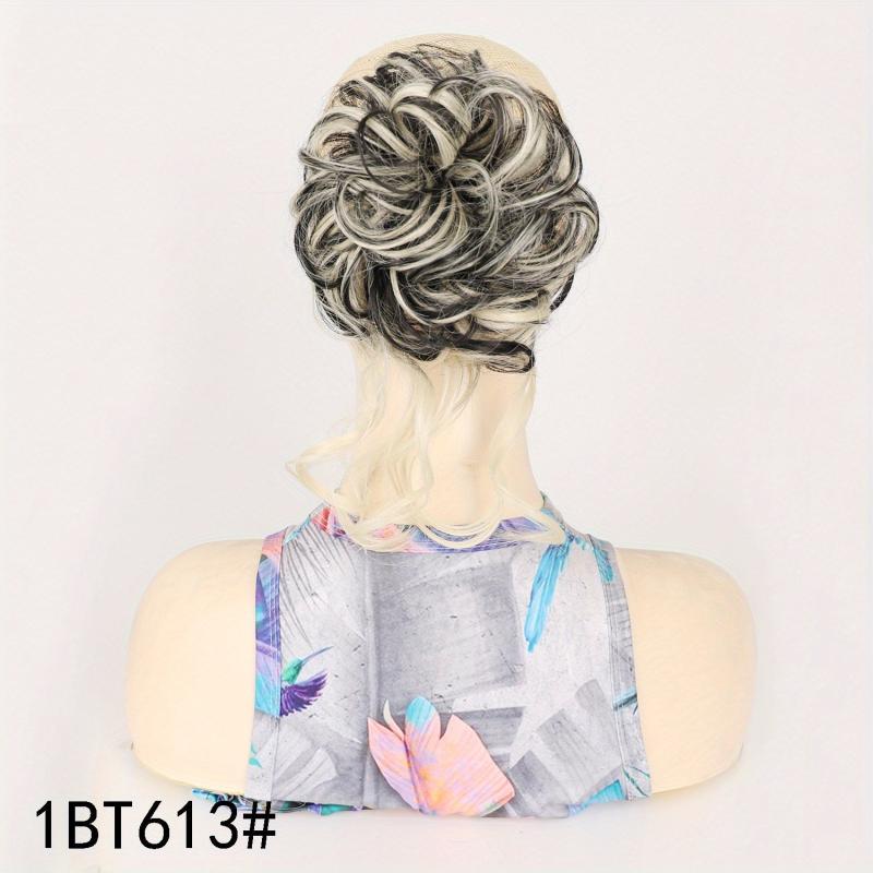 Messy Bun Hairpiece Scrunchies Updo Hair Extensions Wavy Curly Synthetic