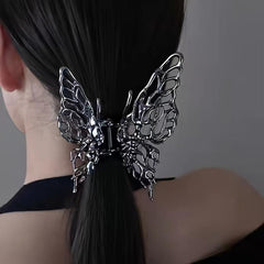 Silvery Metal Butterfly Hair Claw Clip for Women and Girls