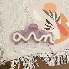 Colorful Wavy Hair Claw Nonslip Ponytail Holder Hair Claw Women Girls Hair Acces