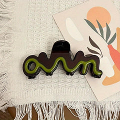 Colorful Wavy Hair Claw Nonslip Ponytail Holder Hair Claw Women Girls Hair Acces