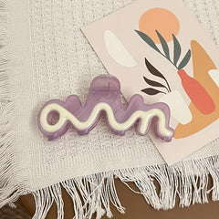 Colorful Wavy Hair Claw Nonslip Ponytail Holder Hair Claw Women Girls Hair Acces