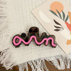 Colorful Wavy Hair Claw Nonslip Ponytail Holder Hair Claw Women Girls Hair Acces