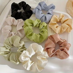 8pcs Large Satin Scrunchie Hair Tie Silky Hair Rope Female Hair Accessories