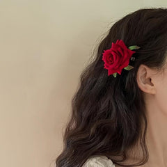 Bohemian Rose Flower Hairpin Brooch Hair Styling Accessories for Women Girls