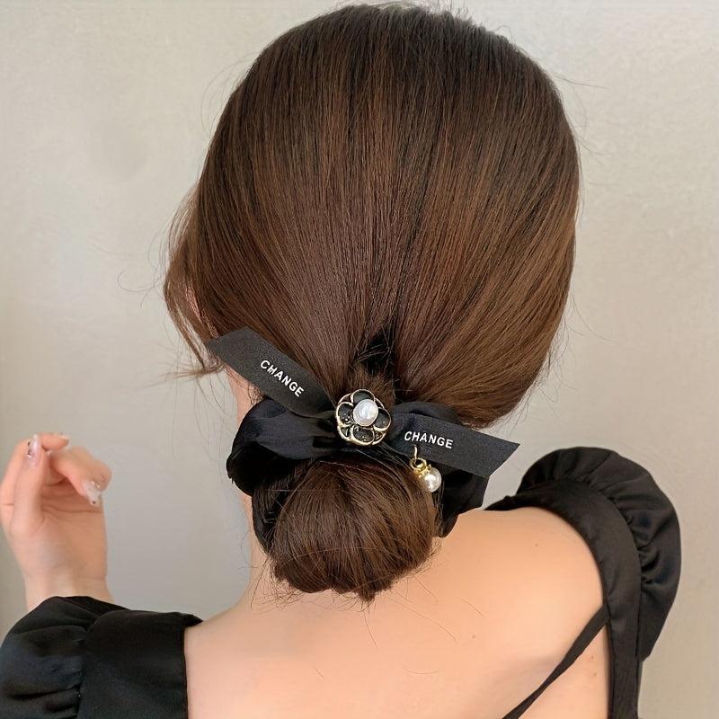 Camellia Hair Tie French Retro Ponytail Hair Rope