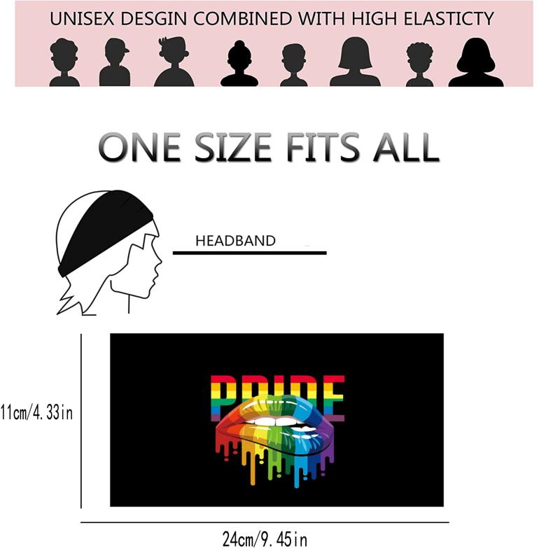 Pride Month Rainbow Headband Hairband Sports Fitness Elastic Hairband