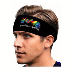 Pride Month Rainbow Headband Hairband Sports Fitness Elastic Hairband