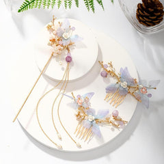 Vintage Flower Hair Comb Faux Pearl Hair Pin