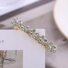 Vintage Rhinestone Hair Clips with Faux Pearl