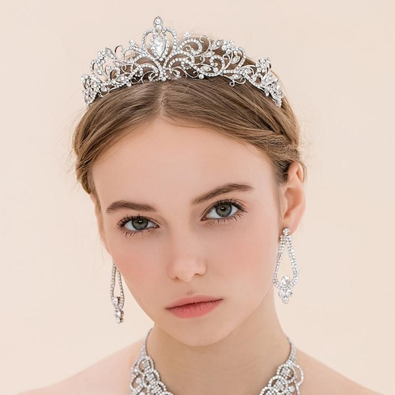 Crystal Tiara for Women Rhinestone Crown for Weddings Birthdays Quinceanera