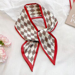Floral Pattern Silky Headband Hair Scarf Hair Tie Hair Accessories