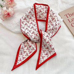 Floral Pattern Silky Headband Hair Scarf Hair Tie Hair Accessories