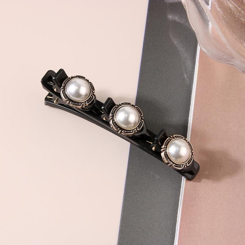 Braided Hair Clips Faux Pearl Hairpin Vintage Hair Accessories