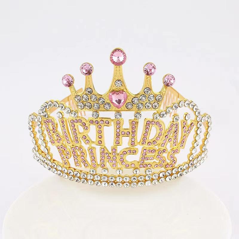 Birthday Princess Crown Birthday Girl Tiara Princess Hairband Headband