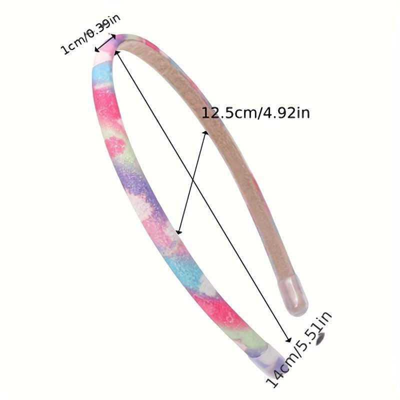 Y2K Colorful Print Headband Skinny Headdress for Girls Women