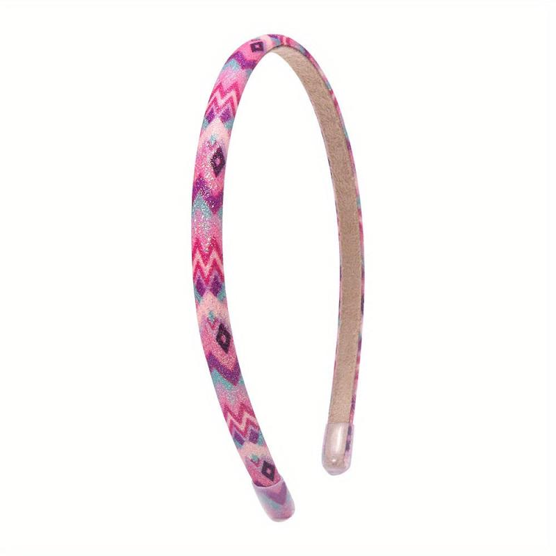 Y2K Colorful Print Headband Skinny Headdress for Girls Women