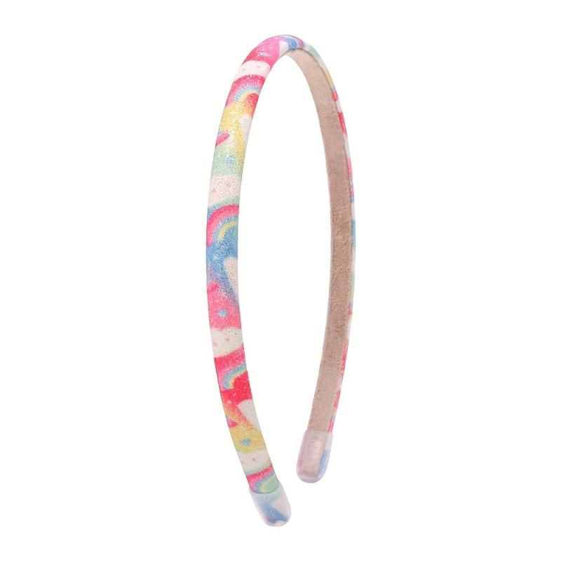 Y2K Colorful Print Headband Skinny Headdress for Girls Women