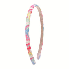 Y2K Colorful Print Headband Skinny Headdress for Girls Women