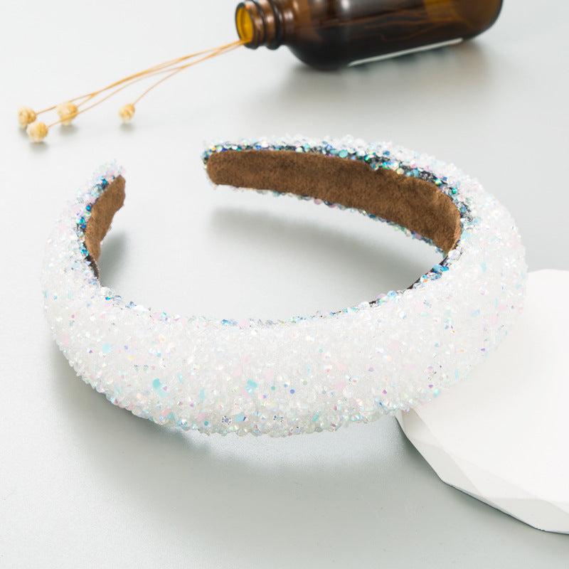 Rhinestone Faux Pearl Headband Sponge Padded Headdress