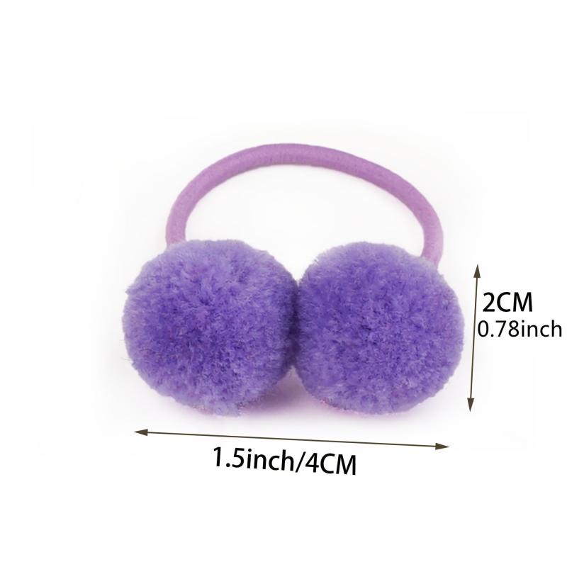40pcs Baby Girls Pom Pom Hair Ties Elastic Hair Ponytail Holders for Toddlers