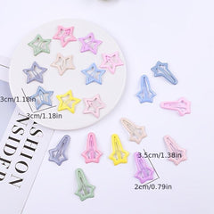 Hollow Star Hair Clip Metal Snap Candy Clip for Women Girls Hair Accessories