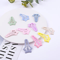 Hollow Star Hair Clip Metal Snap Candy Clip for Women Girls Hair Accessories