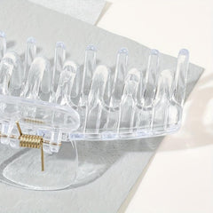 3pcs Transparent Cross Square Hair Claw Hair Clip for Women