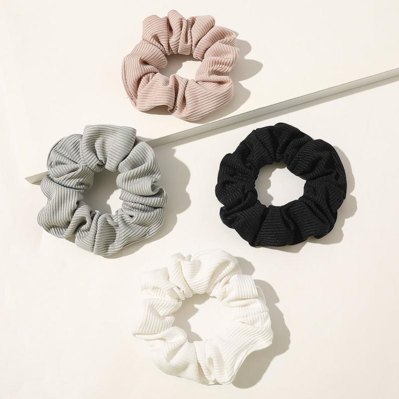 4pcs Knitting Scrunchies Hair Ties For Thick Hair No Crease Hair Accessories