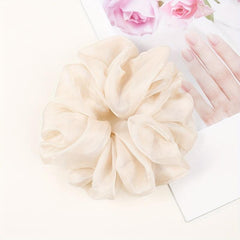 Large Hair Tie Solid Flower Scrunchie Hair Rope