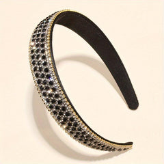 Baroque Rhinestone Headband Retro Style Hair Band Wide Brim Hair Accessories