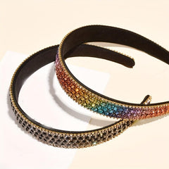Baroque Rhinestone Headband Retro Style Hair Band Wide Brim Hair Accessories