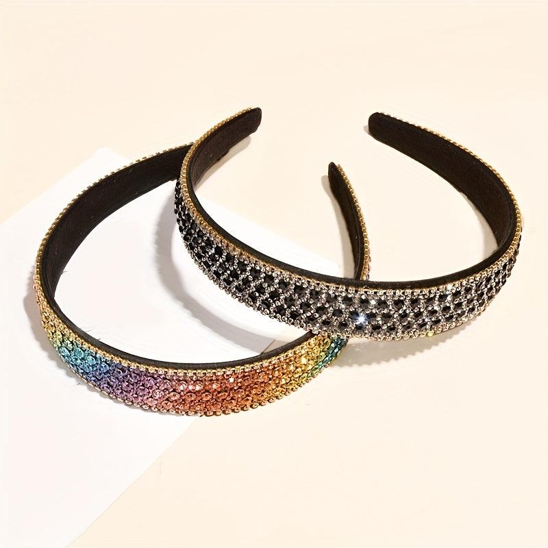 Baroque Rhinestone Headband Retro Style Hair Band Wide Brim Hair Accessories