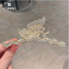 3pcs Rhinestone Butterfly Hair Claw for Women Girls