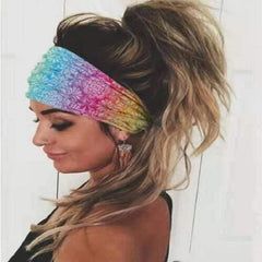 Summer Themed Hair Band Wide Sports Sweatband for Yoga Fitness Women Girls