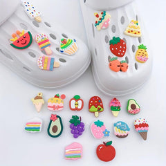 24pc Avocado Grape Shoe Charms Fruit Series Shoe Buckle DIY Decoration