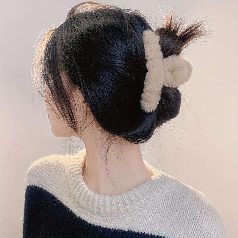 Plush Hair Claw Female Back Head Hair Claw Hair Accessories