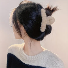 Plush Hair Claw Female Back Head Hair Claw Hair Accessories