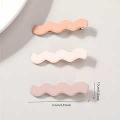 3pcs Candy Wavy Hair Clip Duck Billed Clip for Side Hair Bang Braids Women