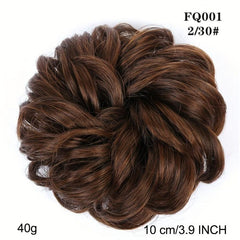 Curly Synthetic Messy Chignon Brown Hair Bun
