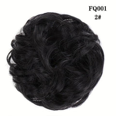 Curly Synthetic Messy Chignon Brown Hair Bun